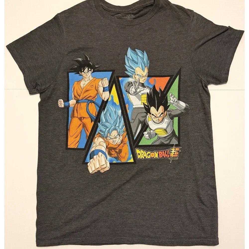 Dragon Ball Super T Shirt Men's Small Gray Goku‎ Vegeta Anime Graphic Tee